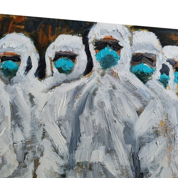 "When in Doubt, Inject Fear" Original Painting by Robin White Oil on Wood Panel - Picture 7 of 10